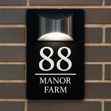 House Number Plaques Personalised House Signs LED Solar Light Door Signs