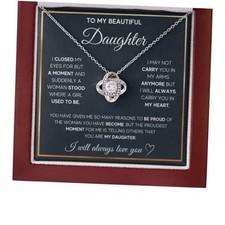 To My Beautiful Daughter Necklace from Mom  Dad  Cubic Proud Knot LED Box