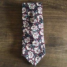 Vintage Christian Dior Monsieur Floral Tie Italian Silk Made in USA Classic