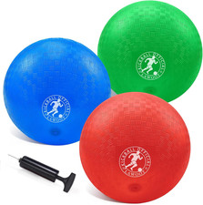 10 Inch Kickball Playground Ball Dodgeball Balls 4 Square Balls, Pack of 3, Dodg