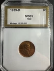 1939-D Lincoln Wheat Cent – Uncirculated – Sharp Detail & Strong Luster – Denver