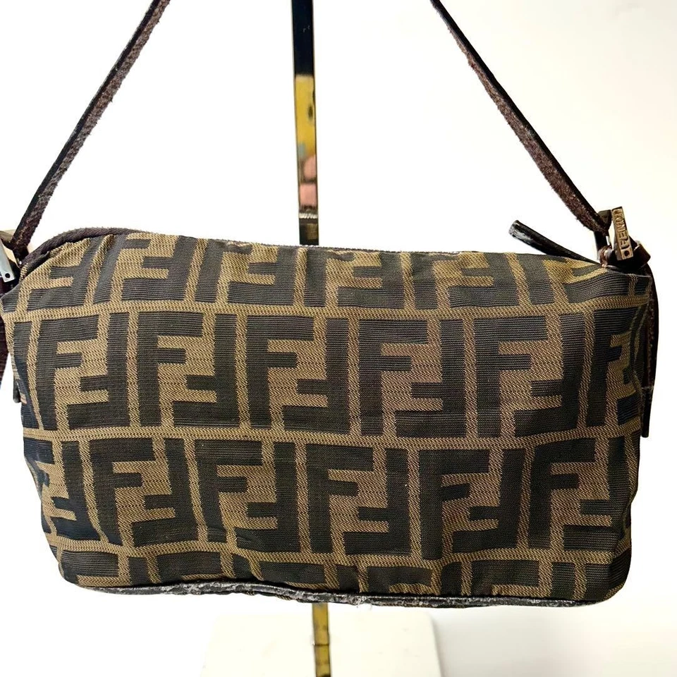 FENDI Zucca Canvas Hand One Shoulder Bag Brown Authentic - Image 2 of 4