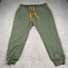 Figs Zamora Jogger Scrub Pants Womens XL Green Tapered Stretch Nurse Medical