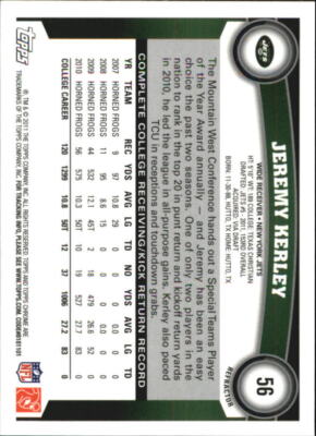 2011 Topps Chrome Xfractors #56 Jeremy Kerley RC Rookie Card | eBay