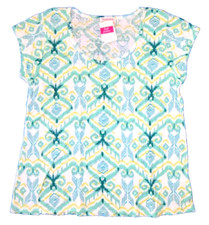 FRESH PRODUCE Medium White $49 Ikat Vintage Slub Cotton Scoop Top NWT New M