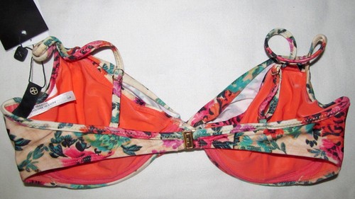 New VIX Paula Hermanny Floral Charlotte Bikini Swim Ruched Bottom Size Large - Picture 5 of 6