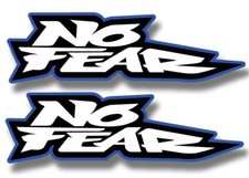 2x No Fear Blue Decal Sticker 3m Usa Made Truck Vehicle Car Logo Wall Window