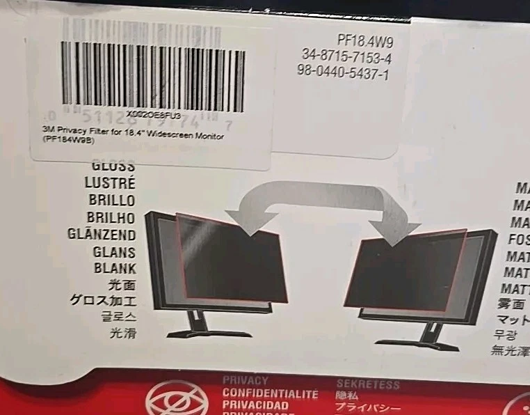 3M Privacy Blackout Filter for 18.4" Monitor Laptop PF18.4W9 New PF184W9B - Image 3 of 3
