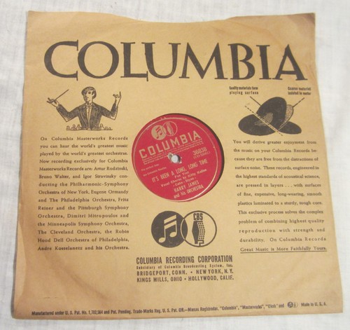 HARRY JAMES 78, Columbia # 36838 - IT'S BEEN A LONG LONG TIME - Avengers Endgame