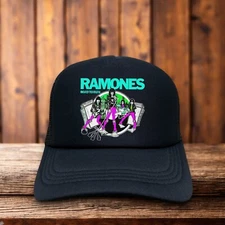 The Ramones Mens Trucker Hat Black Snapback Roads To Ruin 70s Punk Rock Band Cap