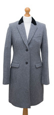 Wool Blend Mid Length Velvet Collar Coat Size 10 Uk Jack Wills Vgc