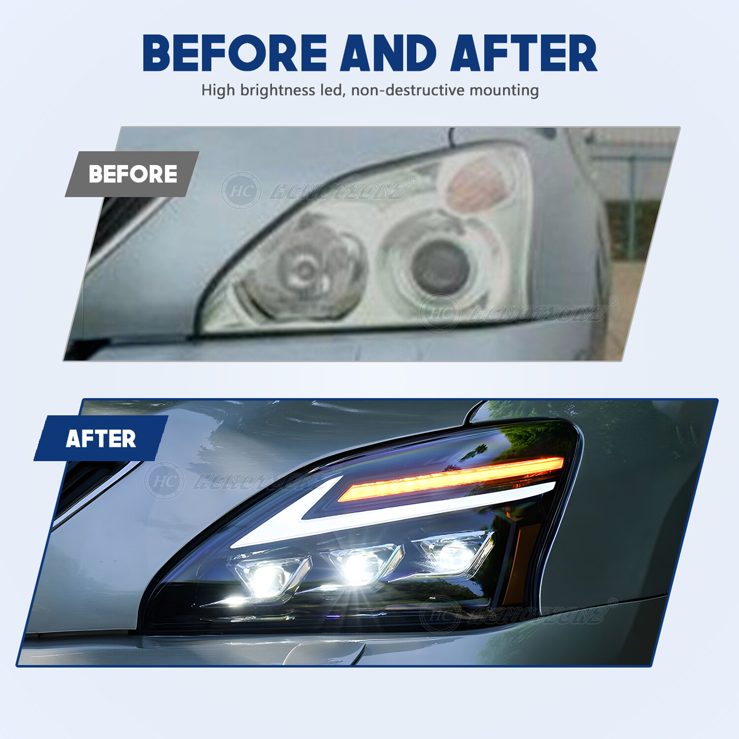 HCmotion LED Front Lamp For Lexus RX330 RX350 400H 2003-2009 Animation Headlight