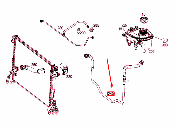 MERCEDES-BENZ VITO W447 Coolant Filling Hose A4475013282 NEW  