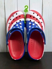 CROCS Classic American Flag Clogs Size M10 W12 NIB