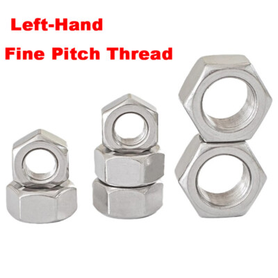 M8 Reverse Thread Nut M8-M24 Fine Pitch Left-Hand Thread Hex Nut A2 Stainless Steel Nuts ...