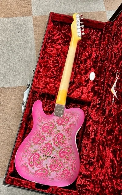 Pink clearance paisley guitar