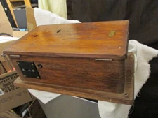 Antique Automatic Electric Company Oak Crank Telephone Case