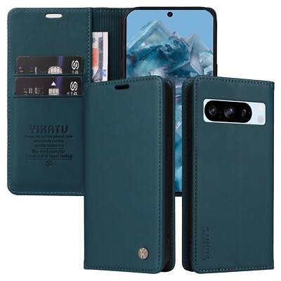 Leather Magnetic Flip Wallet Case For Google Pixel 9 Pro 7 Pro 8 Pro 6 Pro