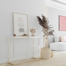 KONSOLENTISCH LOFT Design Flurtisch Dekotisch 80–100 cm Weiß/Chrom