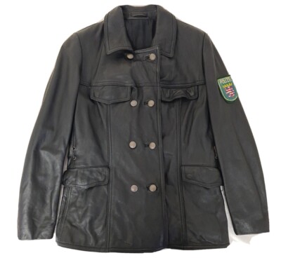 80S　GERMAN POLICE CUSTOM LEATHER JACKET Vintage 80s German Polizei Police Leather Motorcycle Jacket Black