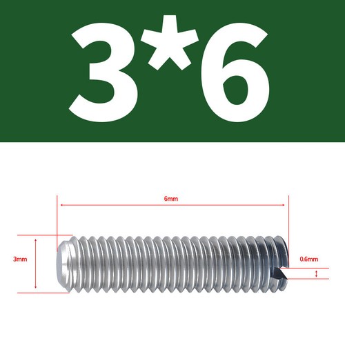 A2 Edelstahl Längsschlitz Gewindestifte mit Flachkopf M2 M2.5 M3 M4 M5 M6 M8 M10 - Picture 27 of 72