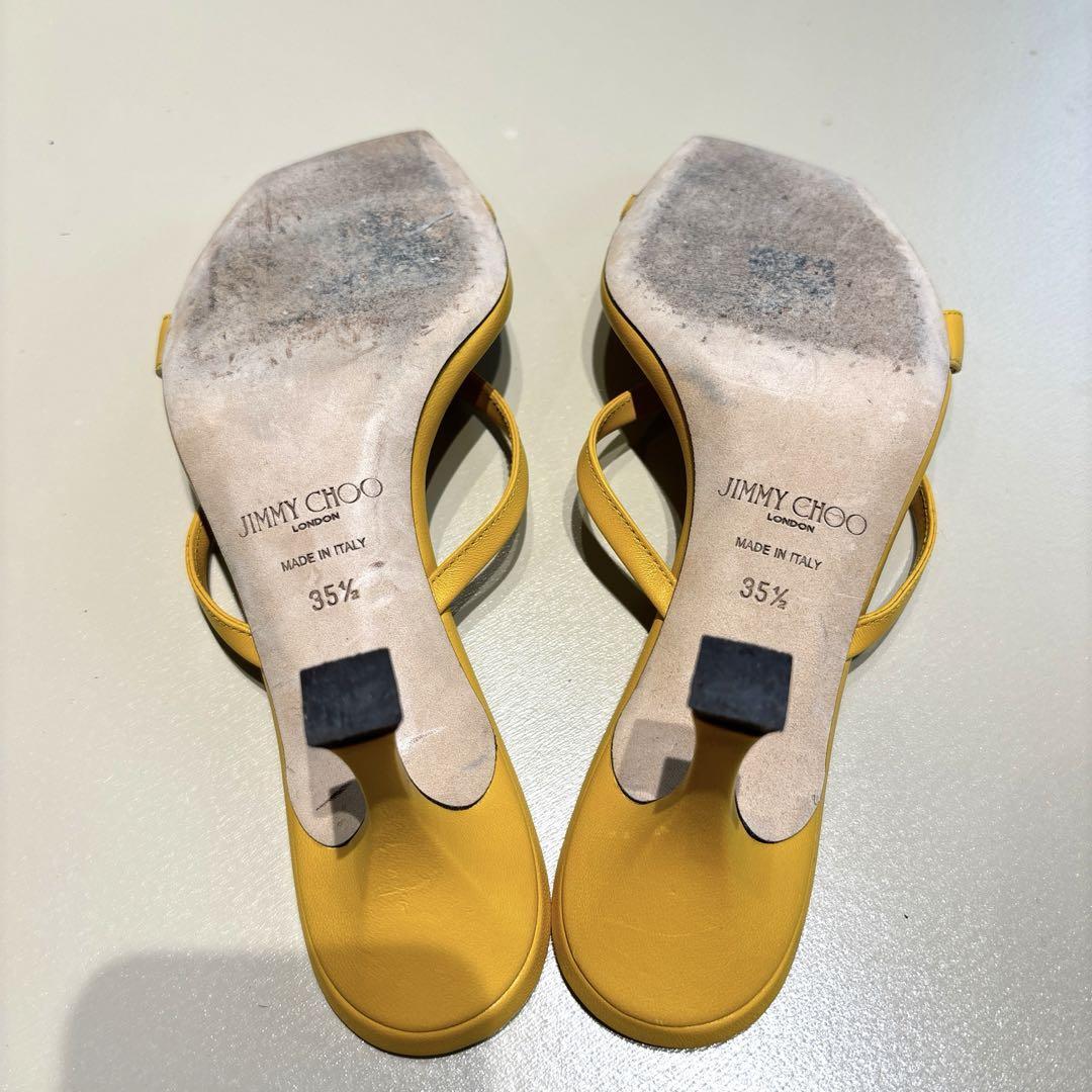 Jimmy Choo Mules Sandals Heel Leather Yellow EU35.5/US5.5 Jimmy Choo Mules Sandals Heel Leather Yellow EU35.5/US5.5