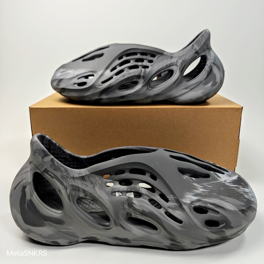 Adidas US 12 Men's Antoca Grey Blue MX Granite Marbled Yeezy Foam RNR IE4931 New thumbnail 7