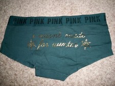 VICTORIAS SECRET HOLIDAY BOYSHORT MEDIUM GREEN I WASNT MADE FOR WINTER