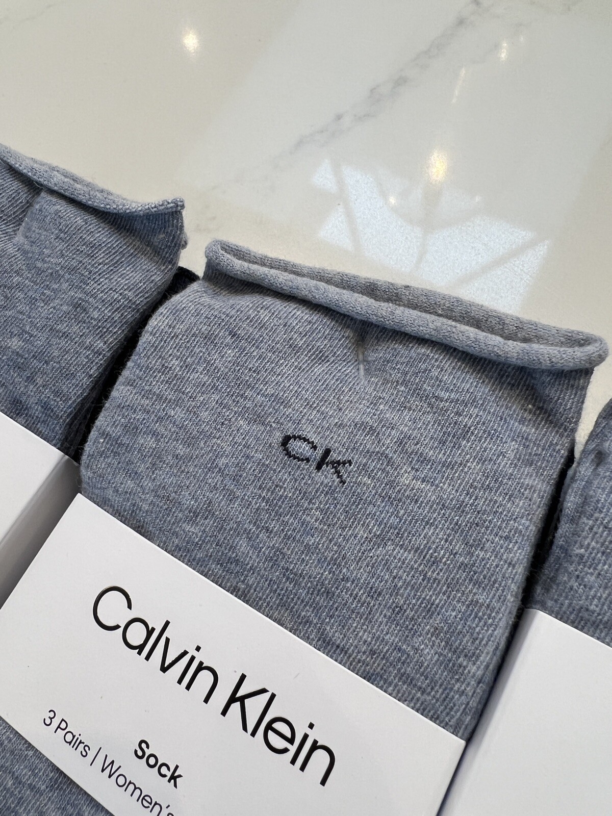 9 x Calvin Klein Womens roll top socks (3x 3 pack) Denim Navy RRP £60- Free P&P image 4