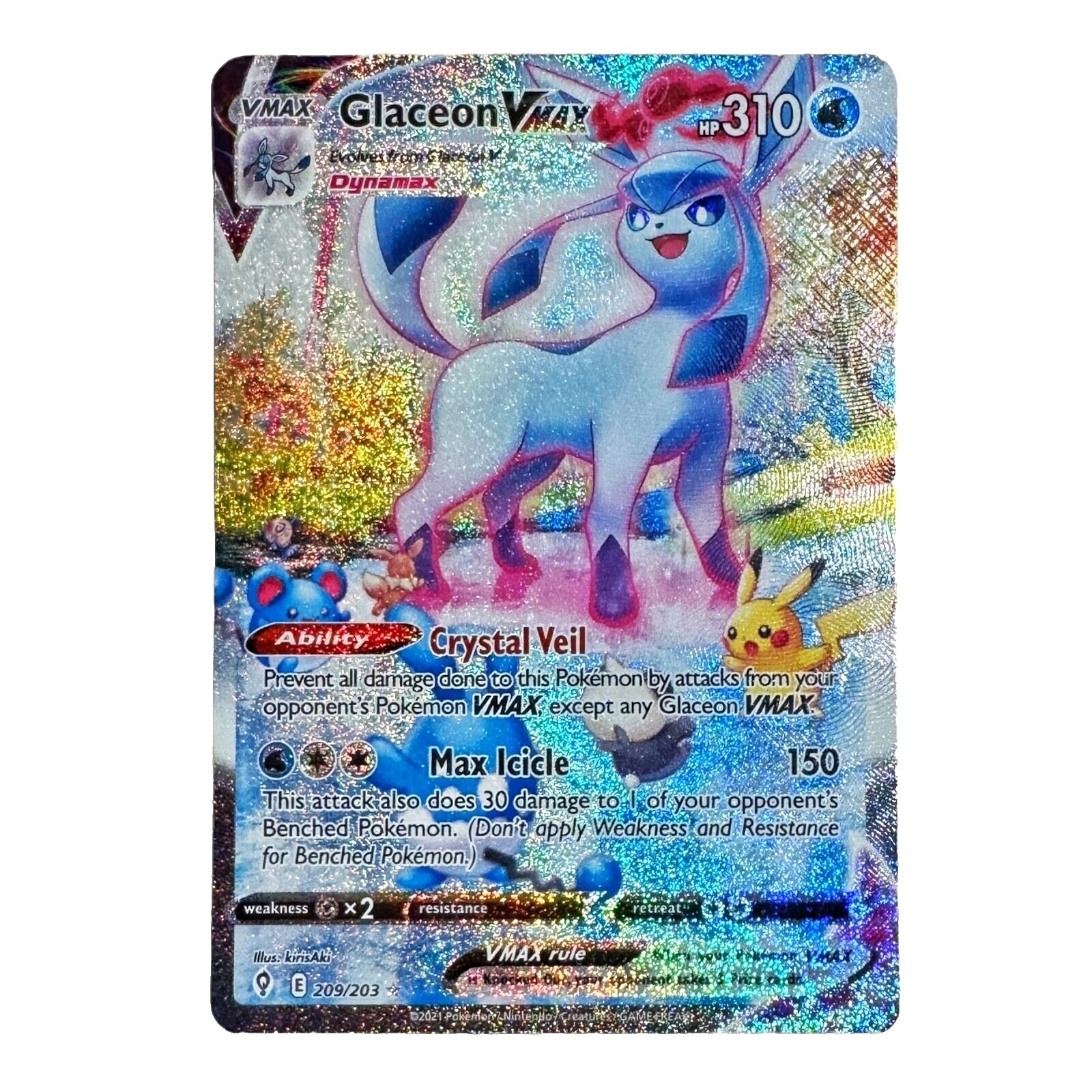 glaceon vmax pokemon card value - 041/203 - Ultra Rare - Evolving Skies style setup or your main portfolio Glaceon VMAX - Evolving Skies