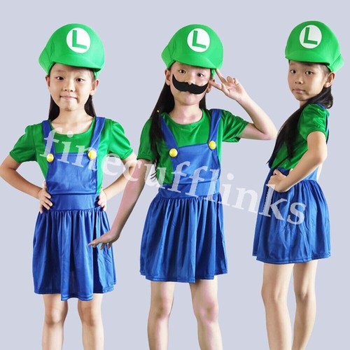 Navidad Adultos Niños Super Mario Luigi Bros. Disfraz Cosplay Outfit Disfraz - Imagen 7 de 12