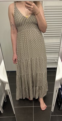 Braunes Hallhuber Maxikleid aus Seide Größe 38 / M