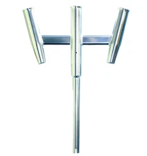 TIGRESS TRIPLE ALUMINUM KITE ROD HOLDER - STRAIGHT BUTT - POLISHED