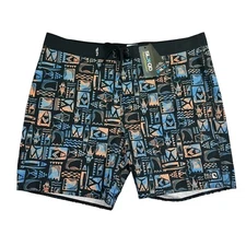Salt Life Mens Tiki Waves Geometric Board Shorts Black 40