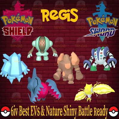 Pokemon Sword & Shield Regis 6IV Best EVs & Nature 🌟Shiny 🌟 Battle Ready