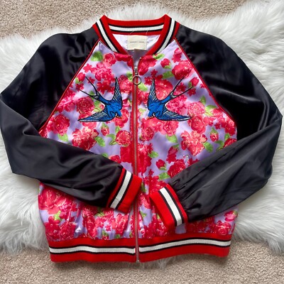 Silence Noise Urban Outfitters Super Fly Asian Embroidered Bomber Jacket sz M