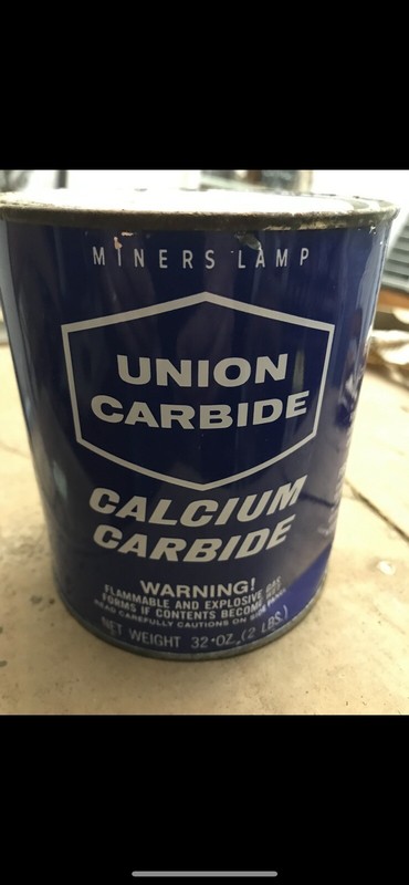 Vintage Carbide Mining Tin Sealed Antique Tin