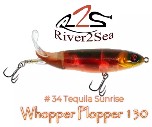 River2Sea Whopper Plopper 130 in the Hard-to-Find # 34 TEQUILA SUNRISE Pattern