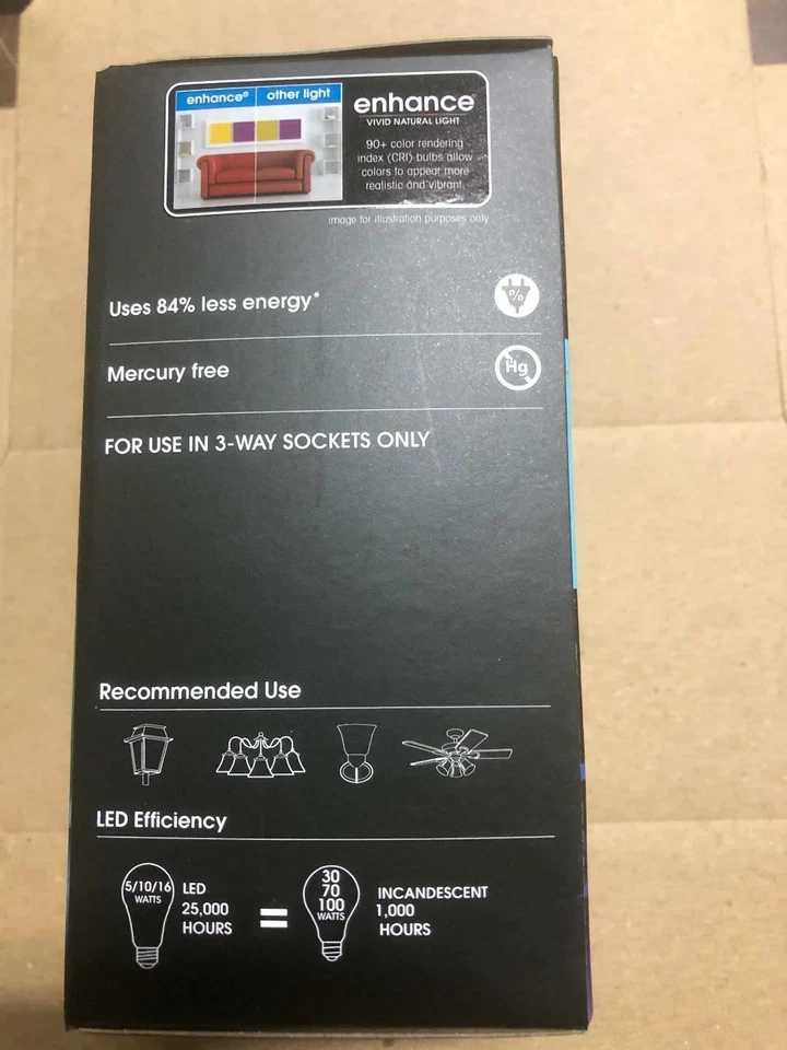 2 Feit Electric A30/100/950CA 30/70/100W Non-Dimmable A19 3-Way LED 5000K Bulbs - Image 2 of 3