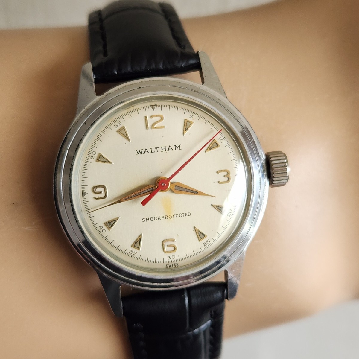 時計 WALTHAM U.S.A vintage Handwound watch Vintage Waltham men's manual winding watch day/date FE 140-2
