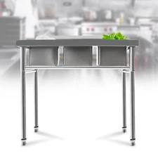 3-Compartment Sink Bowl Kitchen Stainless Steel Catering Prep Table Washing Sink
