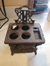 Vintage Crescent Cast Iron Child's Miniature Toy Pot Belly Wood Stove 1960's