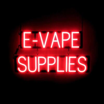 SpellBrite E-VAPE SUPPLIES Sign | Neon Sign Look, LED Light | 27.6'' x 15.0''