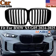 For 2024-2025 BMW G05 LCI X5 Front Bumper Center Single Line Grille Grill Black