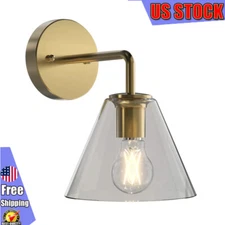 LED Wall Light Brass Clear Glass 450Lm Dimmable Light Living Room Decor Lighting