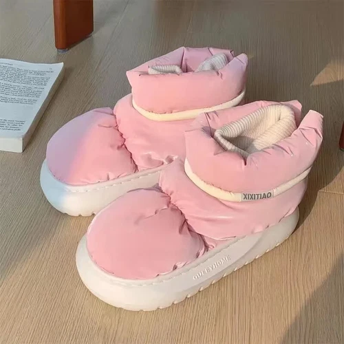 New Winter Warm Snow Boots 2023 Fur Short Non-slip Slippers High Top Bread Shoes - Picture 17 of 46