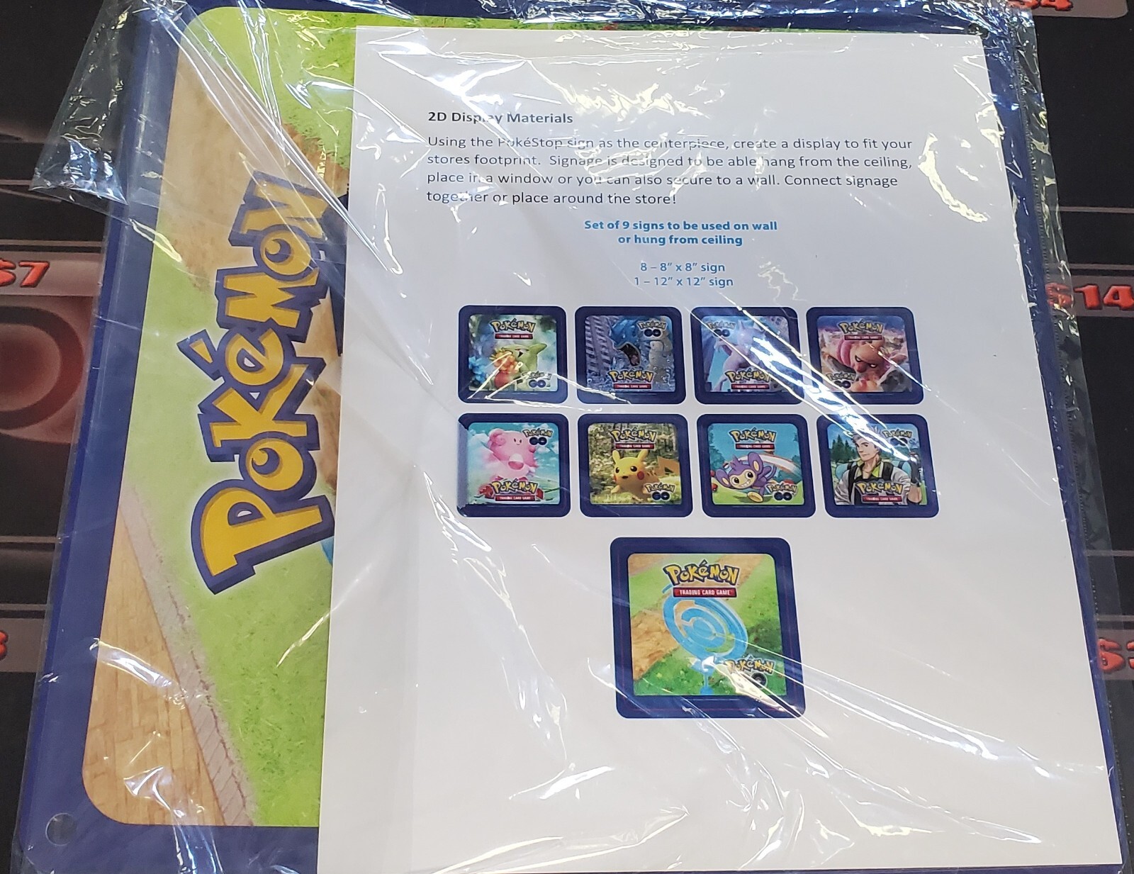 Pokemon GO TCG 2D Signage Display Set Store Promotional 1-12 x 12, 8-8 x 8