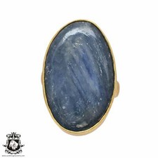 Size 7.5 - Size 9 Adjustable Kyanite 24K Gold Plated Ring GPR518