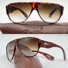 Persol Ratti "P27" Patent Sunglasses Rare Vintage Meflecto Sunglasses Brown Lens