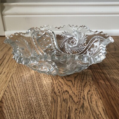 Crystal Serving Dish Wiltec Clear by McKee Star & Arch Design Star